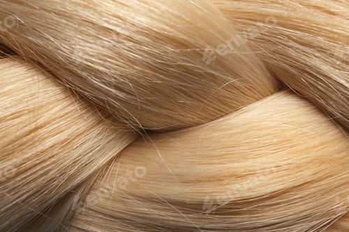 Preview: Healthy braided blond hair as background, closeup