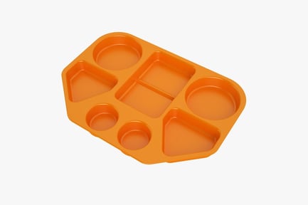 Preview: Orange Compartment Food Tray