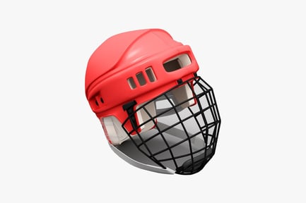 Vista previa: Casco de hockey con protector facial y visera