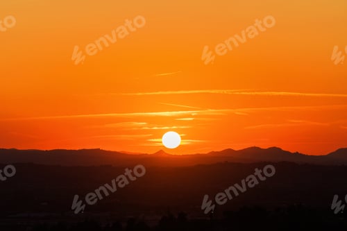 Preview: Colorful sunset on top of Italian mountain alps. Beautiful mountain landscape