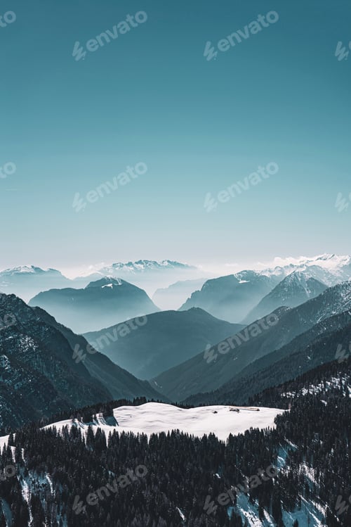 Preview: Snowy Italy Trentino Alps view from Pinzolo