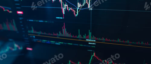 Preview: Technology stock market graph on computer