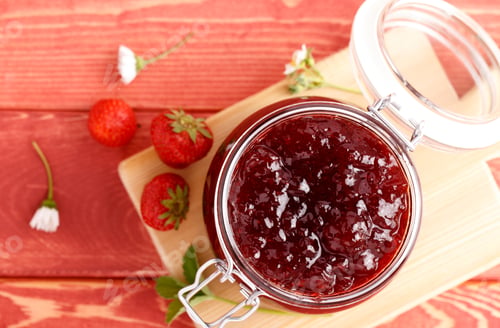 Preview: Traditional strawberry jam made at home with a prescription.