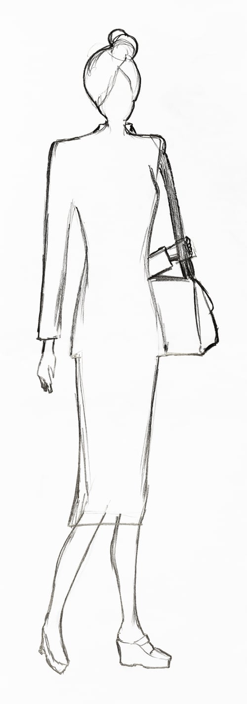 Preview: Pencil Sketch of a Woman in a Suit