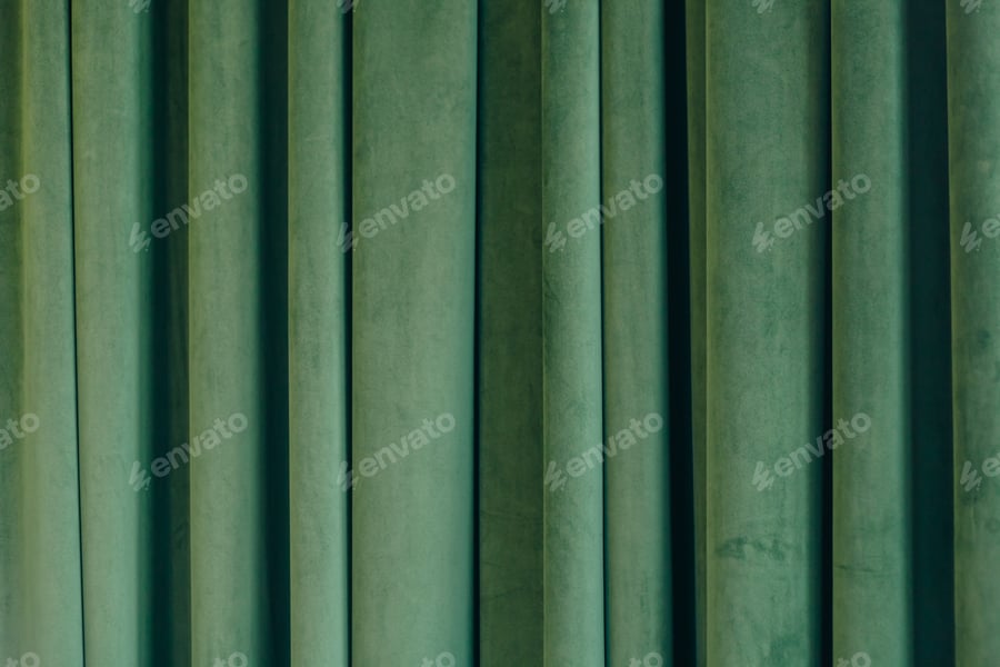Cover for Folded Green velvet curtain texture, background