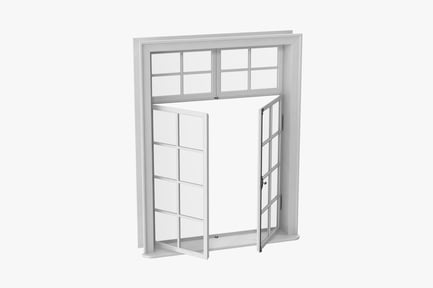 Preview: Half-Open Classic Victorian Window with Sash Design