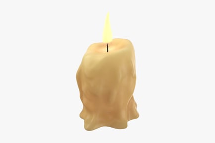 Preview: Antique Wax Candle with Flame