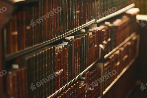 Preview: Take your pick. Cropped shot of a large, vintage library full of books.