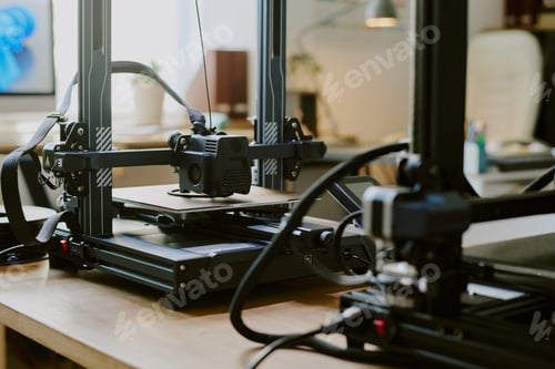 Vista previa: Dispositivo de impresión tridimensional en un entorno de oficina moderno