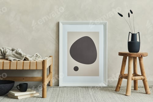 Preview: Stylish composition of cozy living room interior