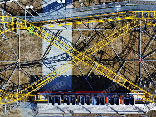Preview: Drone shot of abandoned roller coaster