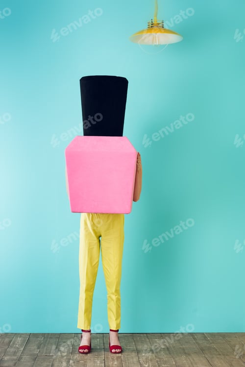 Preview: stylish elegant girl holding big nail polish