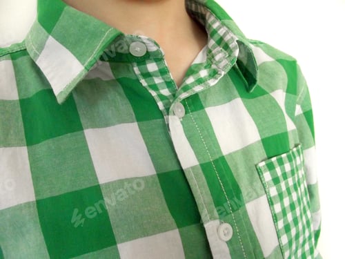 Preview: Chequered green and white shirt
