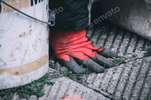 Preview: Closeup of a man working in the garden