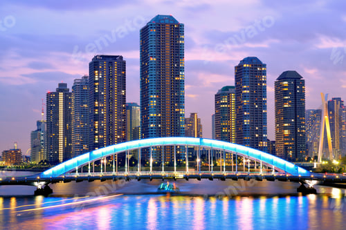 Preview: Tokyo, Japan Residential High Rises At Tsukushima Island.