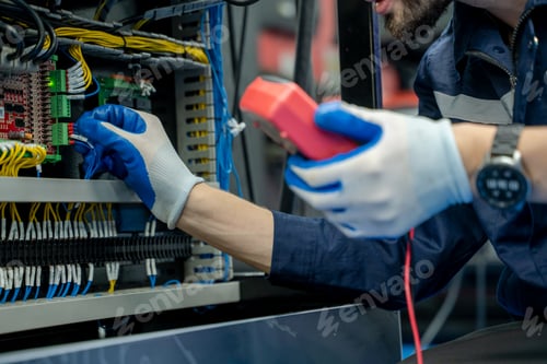 Preview: Electrical engineers test electrical installations and wiring on protective relays