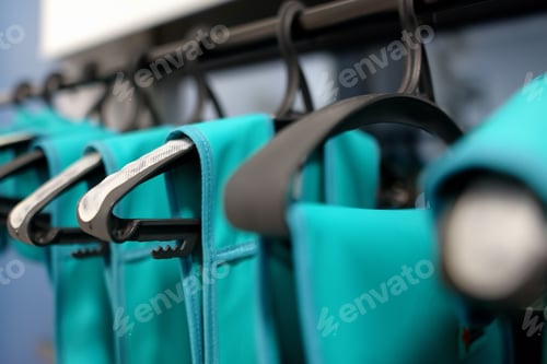 Preview: A stand with lead aprons which using for protection from radiation