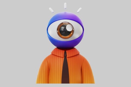 Preview: Cartoon character with large eye head.