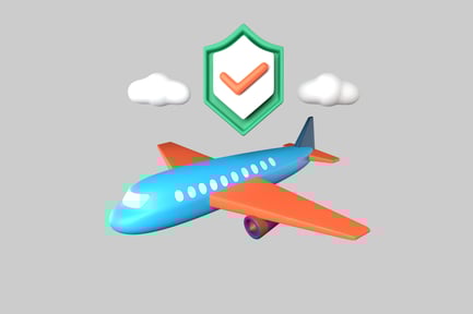 Preview: Airplane insurance protection travel cartoon