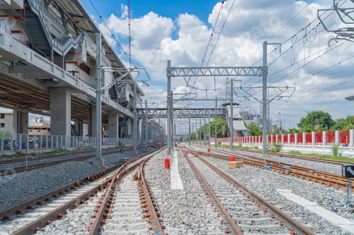 Vorschau: Zug oder Straßenbahn auf der Eisenbahn in der Stadt mit öffentlichen Verkehrsmitteln.
Fahrzeug