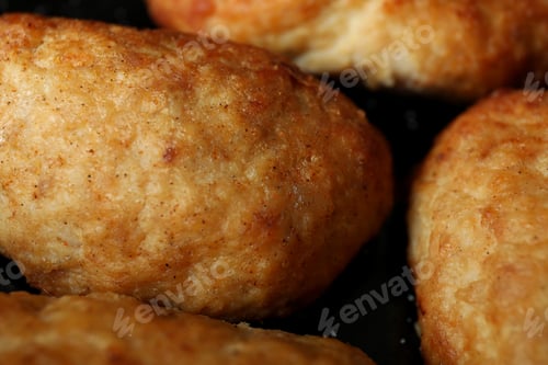 Preview: Fresh tasty cutlets, close up and selective focus