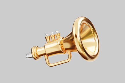 Preview: Shiny gold trumpet brass instrument