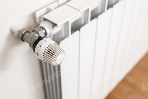 Preview: Heating radiator thermostat showing maximum temperature