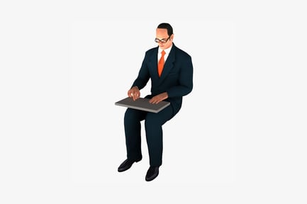 Preview: Man in suit with tablet