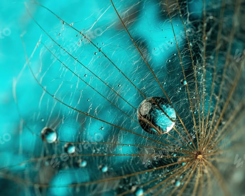 Preview: Abstract dandelion flower background, extreme closeup. Big dandelion on natural background. Art phot