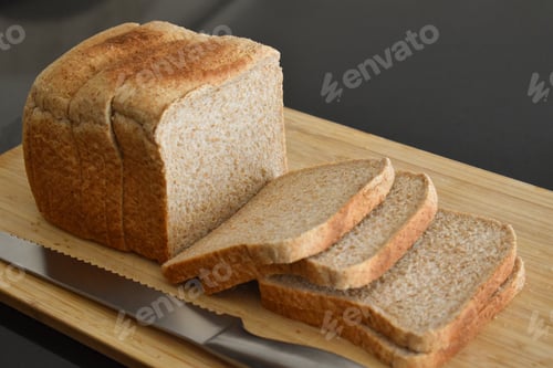 Preview: Whole Wheat Bread on Wooden Cutting Board