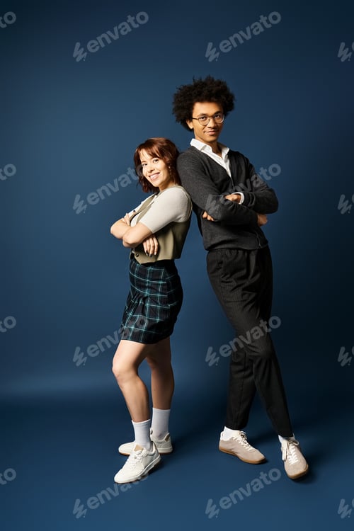 Preview: Elegant multicultural duo strike a pose
