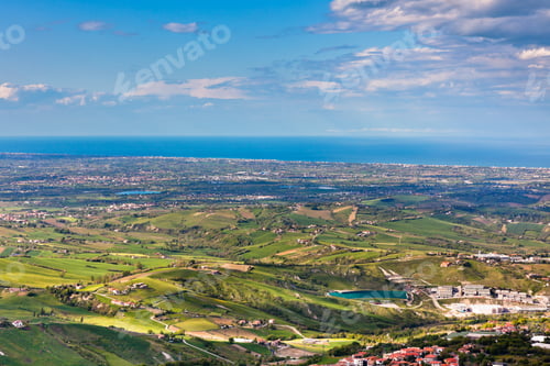 Preview: View from Titano mountain at Italian neighborhood and the sea