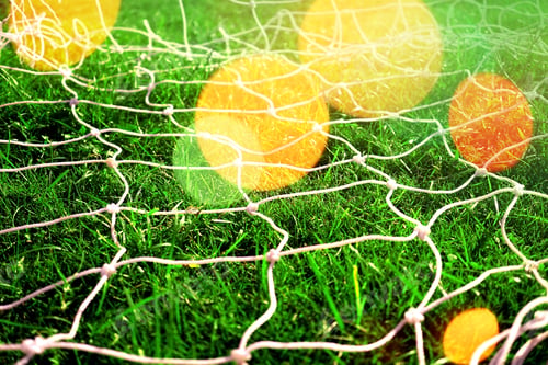 Preview: Football Net And Green Field Grass For Background