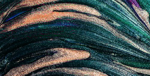 Preview: Abstract acrylic liquid painting texture shine golden toned.