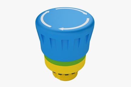 Preview: Blue Industrial Button with Arrows