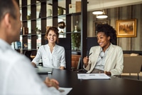 Preview: People at work place, business people.