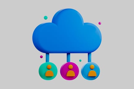 Preview: Networked cloud technology icon
