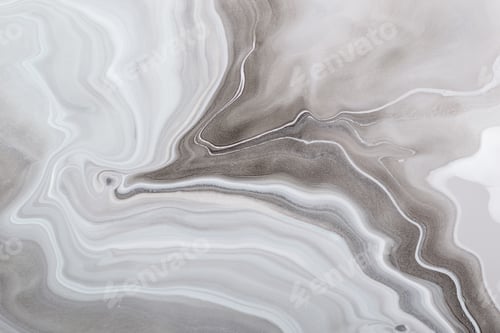 Preview: Acrylic Fluid Art. Luxury pattern of monochrome gray colors waves. Marble background or texture