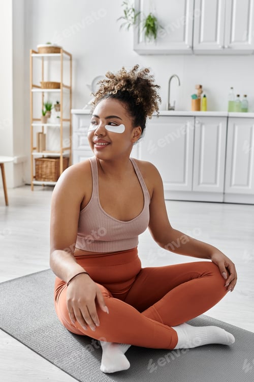 Preview: Relaxing afternoon at home for a young beautiful African American woman enjoying self-care