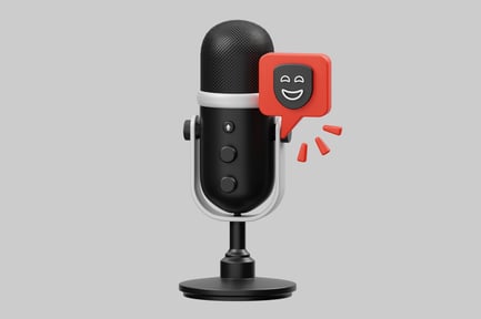 Preview: Podcast microphone with theater mask icon