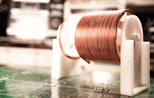 Preview: Close-up A lot of skeins of twisted copper wire