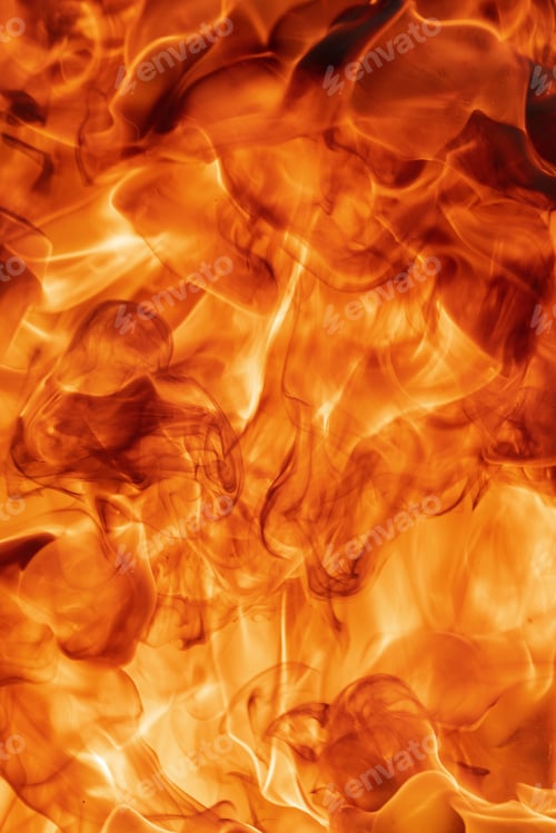 Preview: Abstract Red Fire Natural Background with Blaze. Beautiful Dangerous Firestorm Abstract Texture