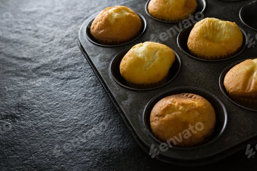 Preview: Plain cupcakes on baking tray