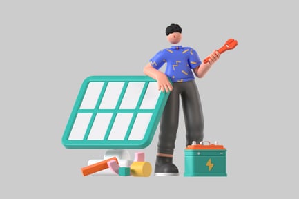 Preview: Solar panel installation character