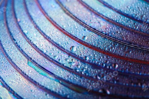 Preview: Colorful, Rainbow, Abstract Background. Water Drops. Condensate. Texture Of Glass. Parallel Lines