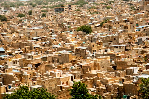 Preview: View of golden city from Jaisalmer fort, Jaisalmer, Rajasthan, India