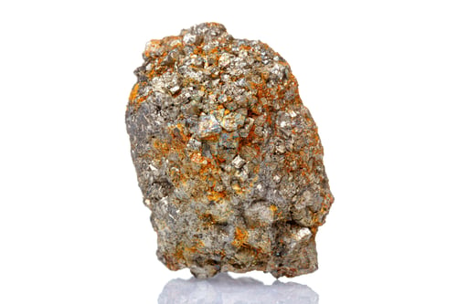 Preview: macro mineral stone Arsenopyrite on a white background