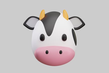 Предпросмотр: Голова коровы в мультяшном стиле