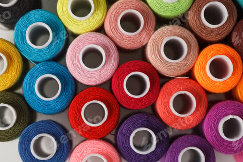Preview: Set of colorful spools of thread