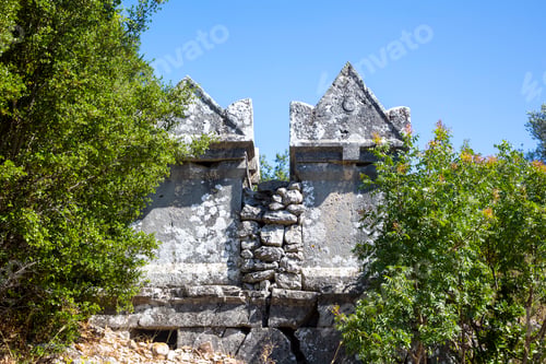 Preview: Sidyma Ancient City in Turkey. Rock tombs in Ancient Site of Sidyma, Mugla, Turkey